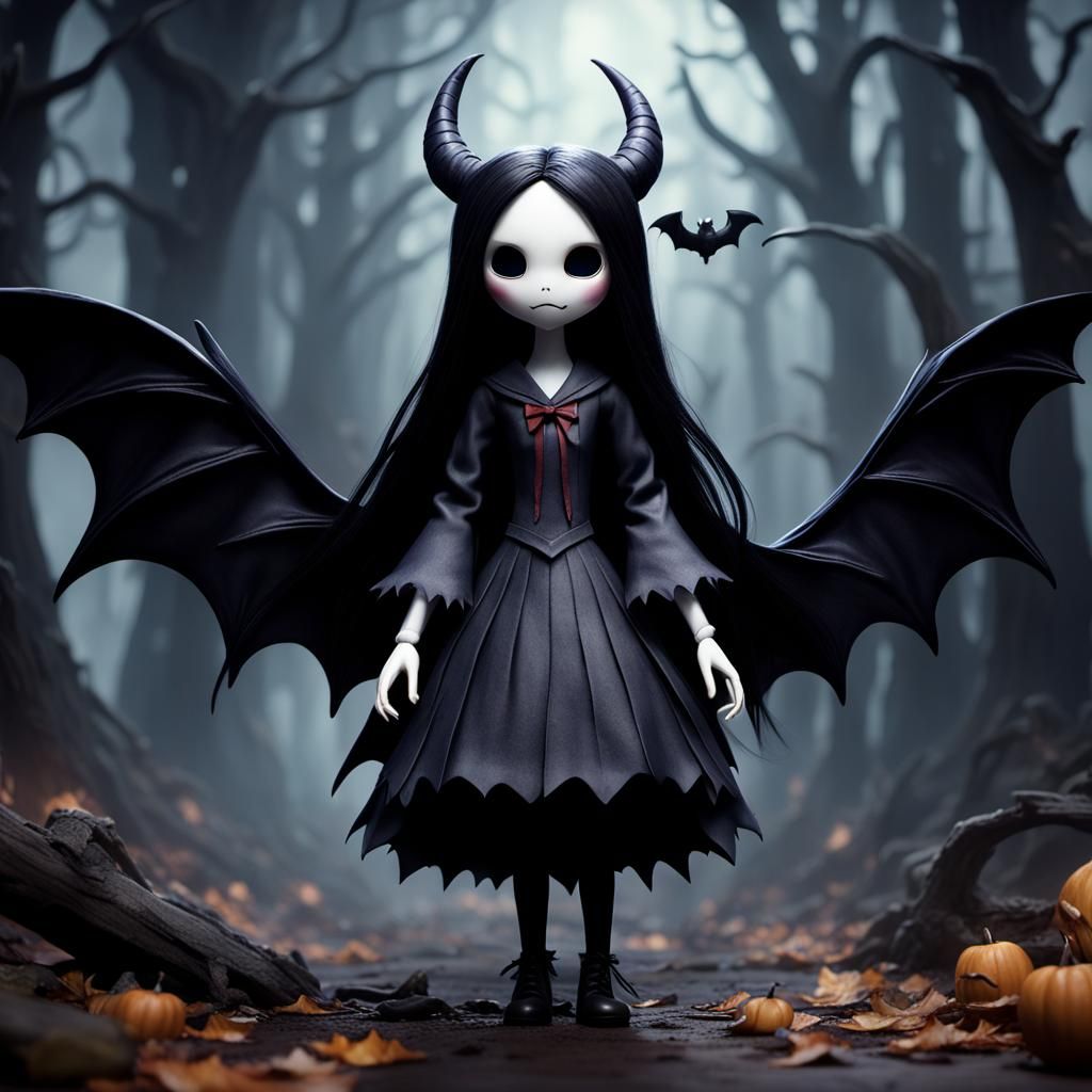 Demonic Slender Man Mimikyu Porcelain Doll: Detailed Matte P...