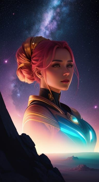 Queen of Mars Portrait in Anime-Inspired Style