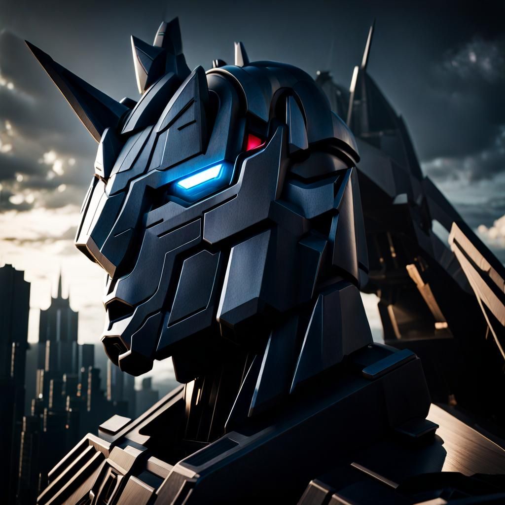 Decepticon-Style 3D Emblem with Dynamic Lighting