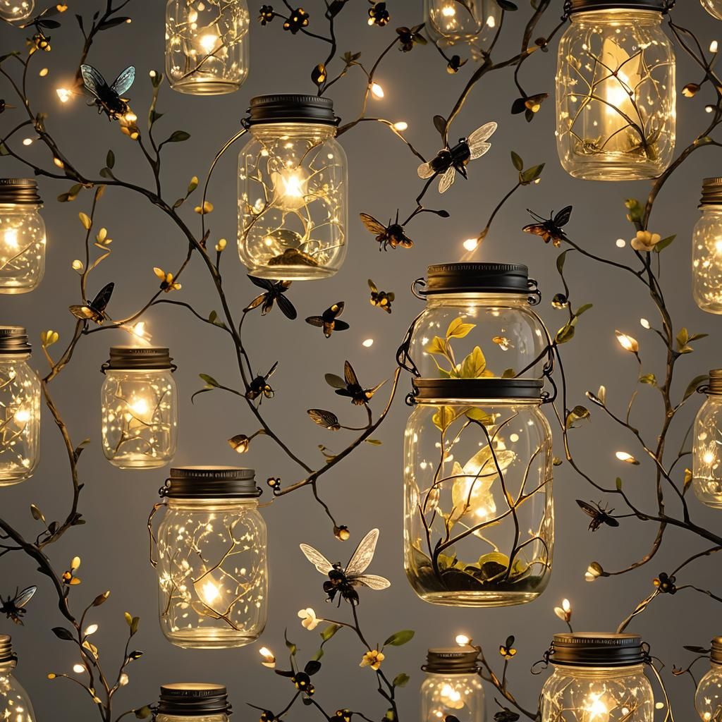 Enchanting Firefly Jar in a Fairy Tale Ambiance