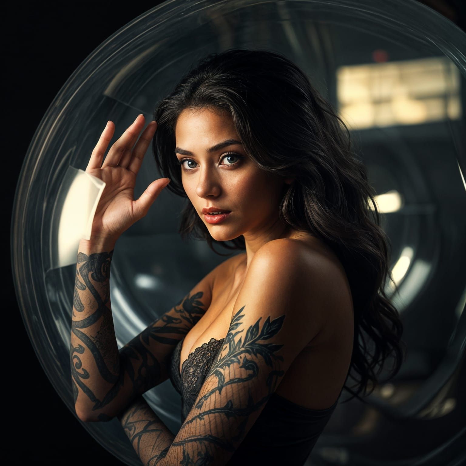 Ethereal Beauty in a Transparent Orb