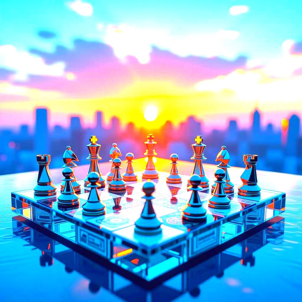 Origami Dollar Bill Chess Set on Embedded Coin Board