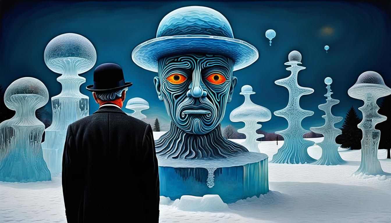 Surrealist Dreamscape with Alien Orphans, Vibrant Fractal Ar...