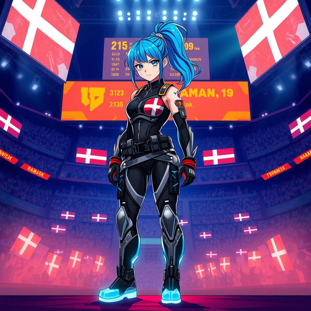 Danish Girl Warrior in High-Tech Fighting Gear