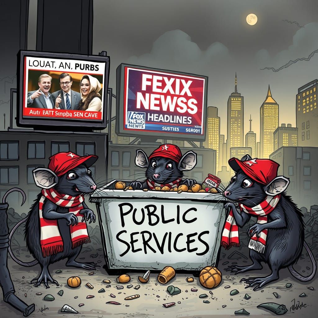 Republicans as Vicious Rats Devour Public Services in Dark C...