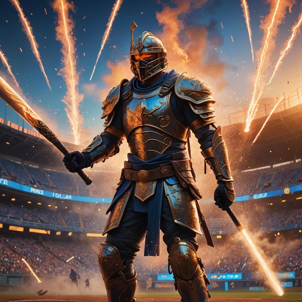 Baseball Warrior in Mystical Stadium Concept Art