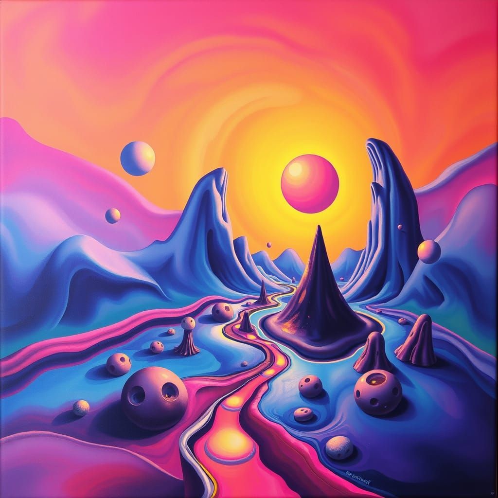 Surreal T-Shirt Design in 80s Airbrush Style