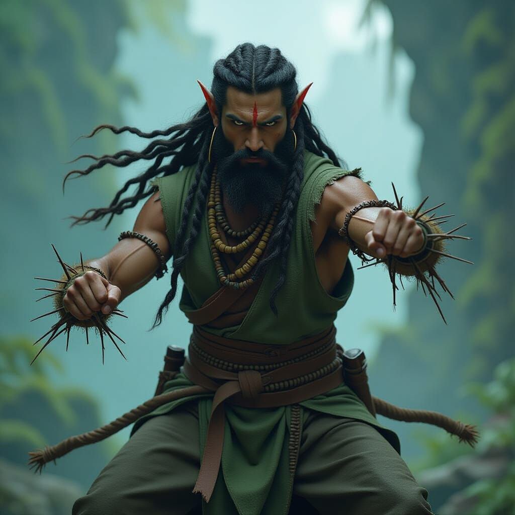 Indian Wood Elf Druid in Cinematic Style
