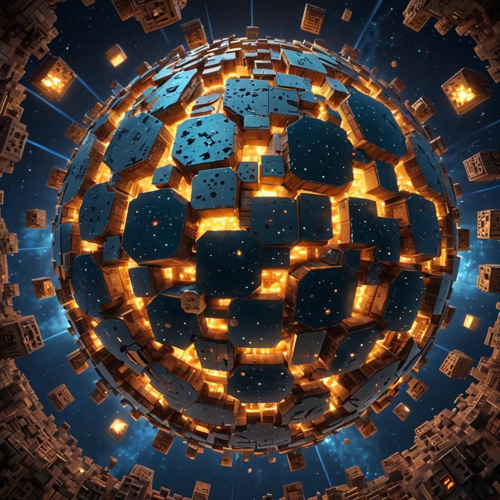 Minecraft Universe Dyson Sphere in Deep Space