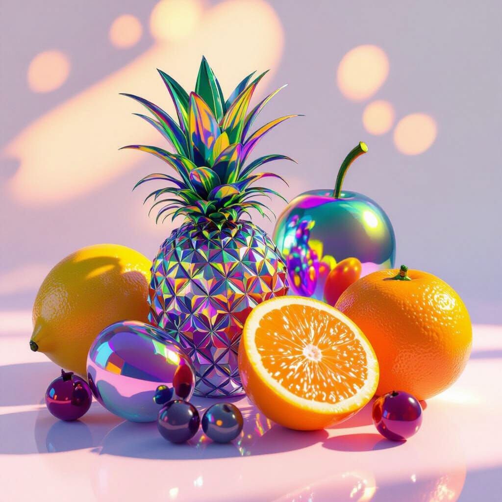 Exotic Glass Fruits in Dynamic 3D Render