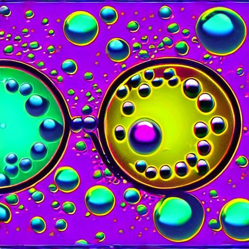 Dreamy Abstract Bubbles in Psychedelic Colors