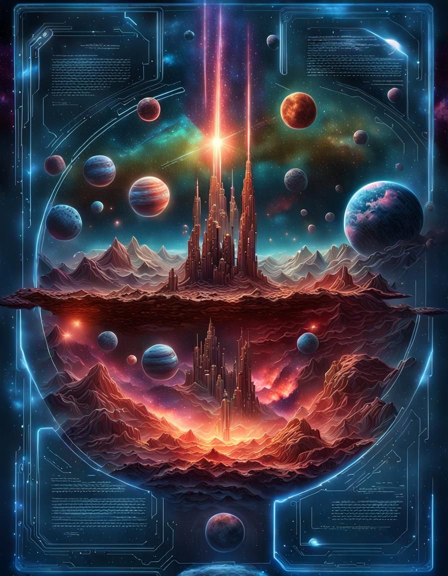 Photorealistic Night Sky Space Scene in Cosmic Detail