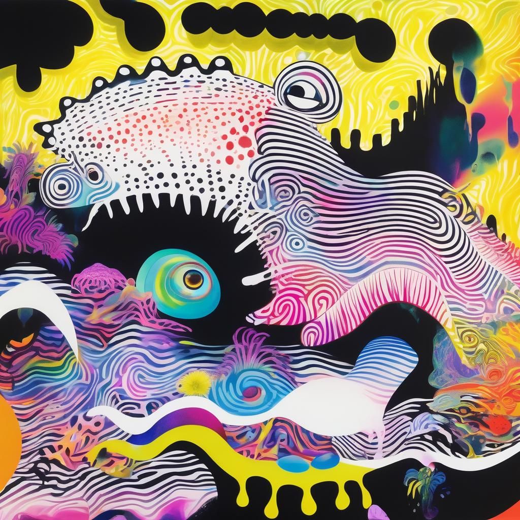 Psychedelic Abstract Overshadowing Surreal Creature