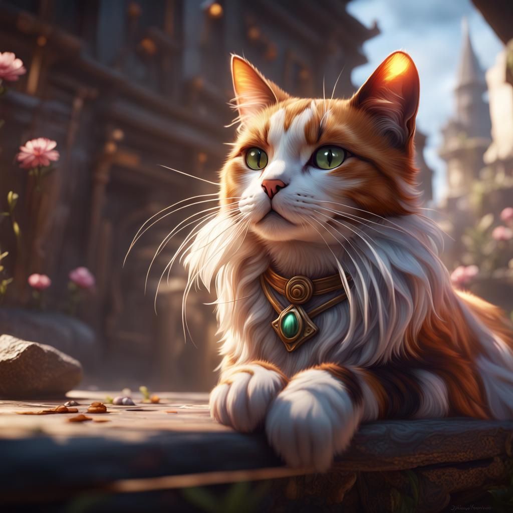 Calico Cat Gaming Character: Detailed Digital Art