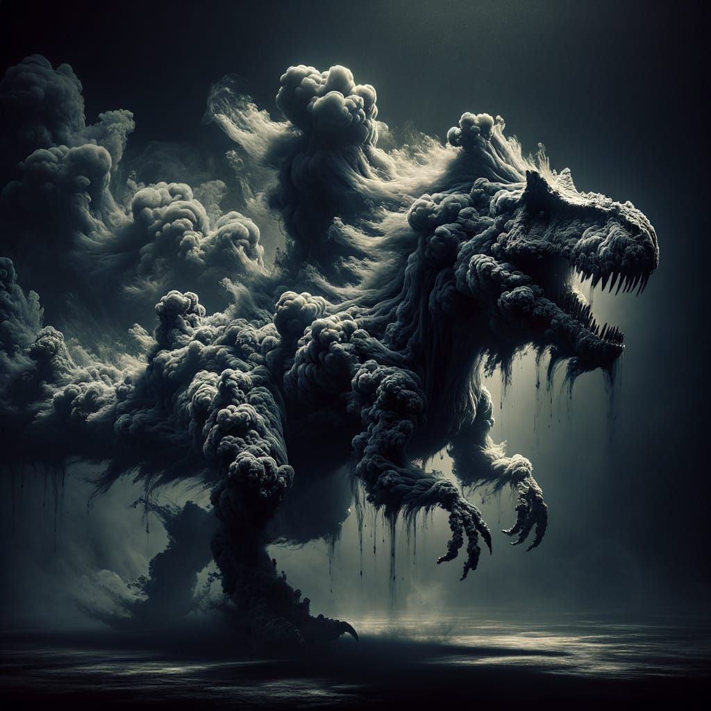 Dark Cinematic Shadow Beast in a Murky Underworld