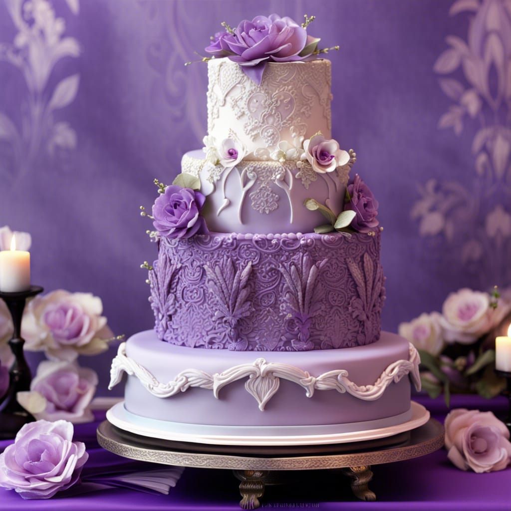 Speak Now Inspired Purple Wedding Cake in 8K