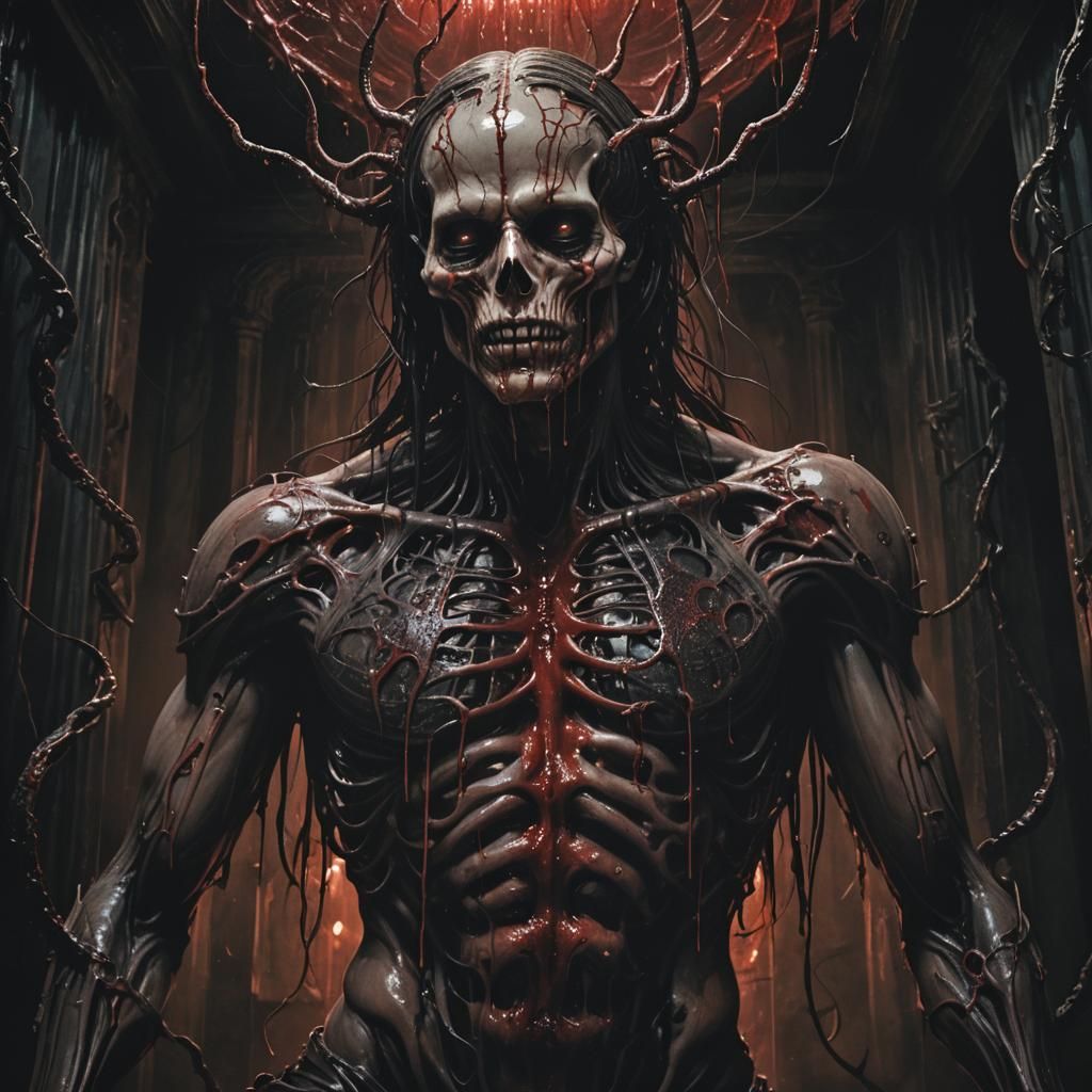 Dark Fantasy Blood Ritual in Dim Candlelight