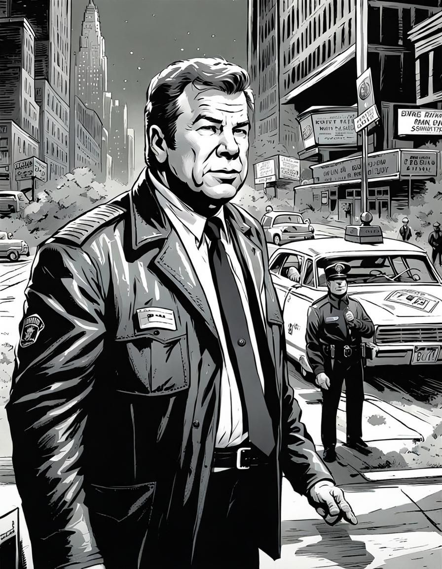 Kirk as NYC Cop in Comic Book Art