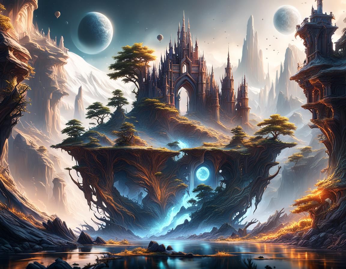 Fantastical Earth Essence: Detailed Matte Painting