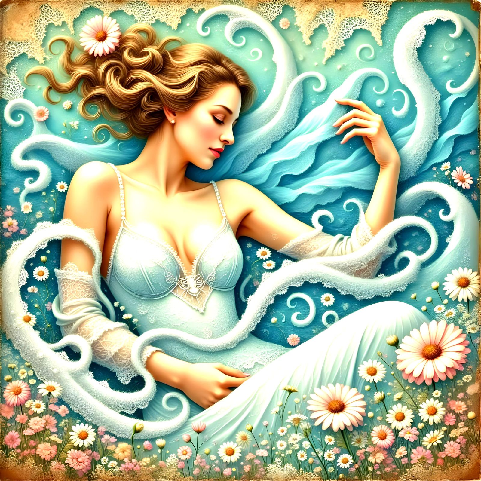 Pastel Dreamscapes in Art Nouveau Style