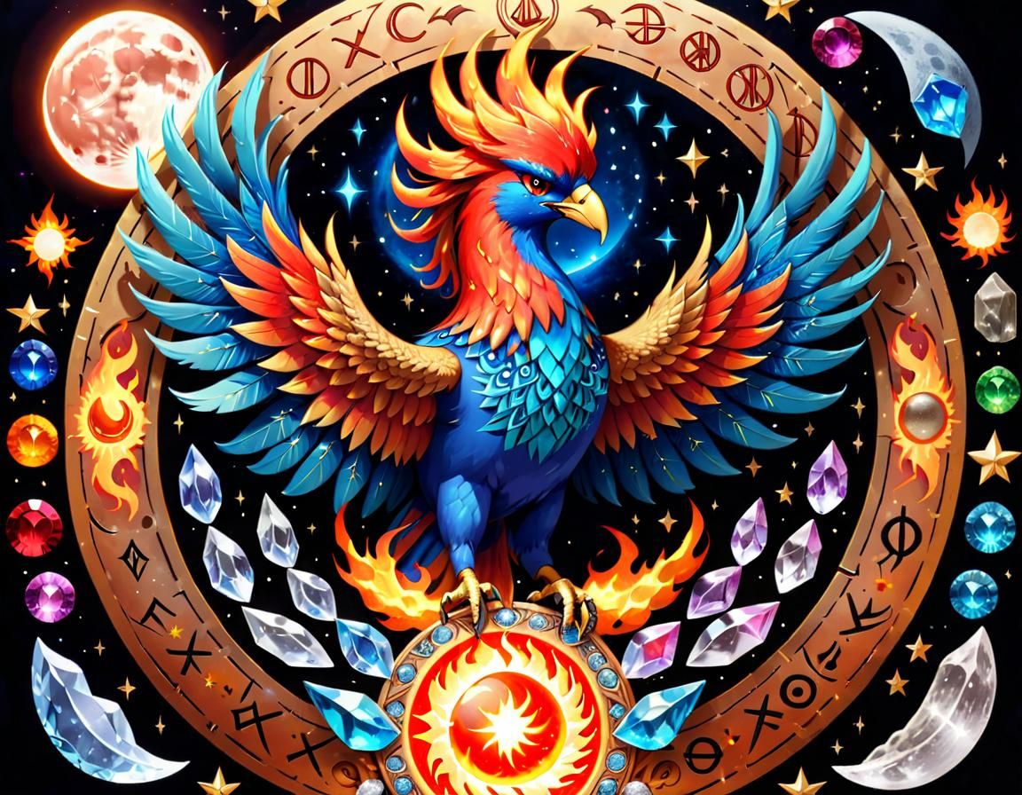 Phoenix Rising: Celestial Crystals and Runes