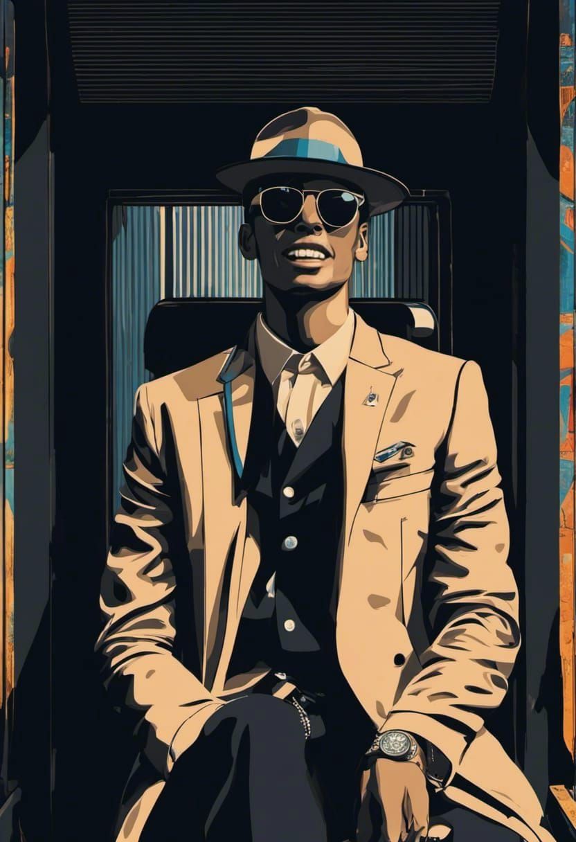 Hyperdetailed Manic Grin in Dual Color Scheme