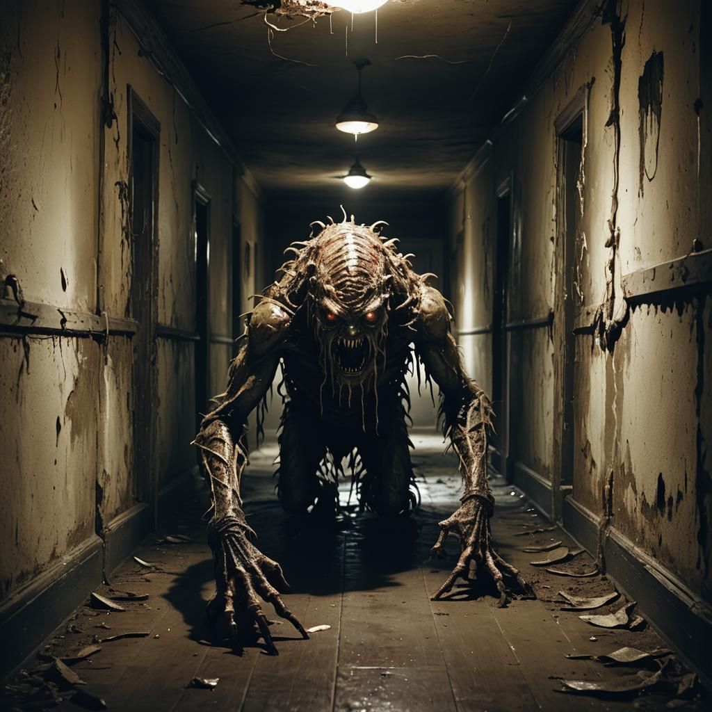 Terrifying Pale Monster Infested with Parasites