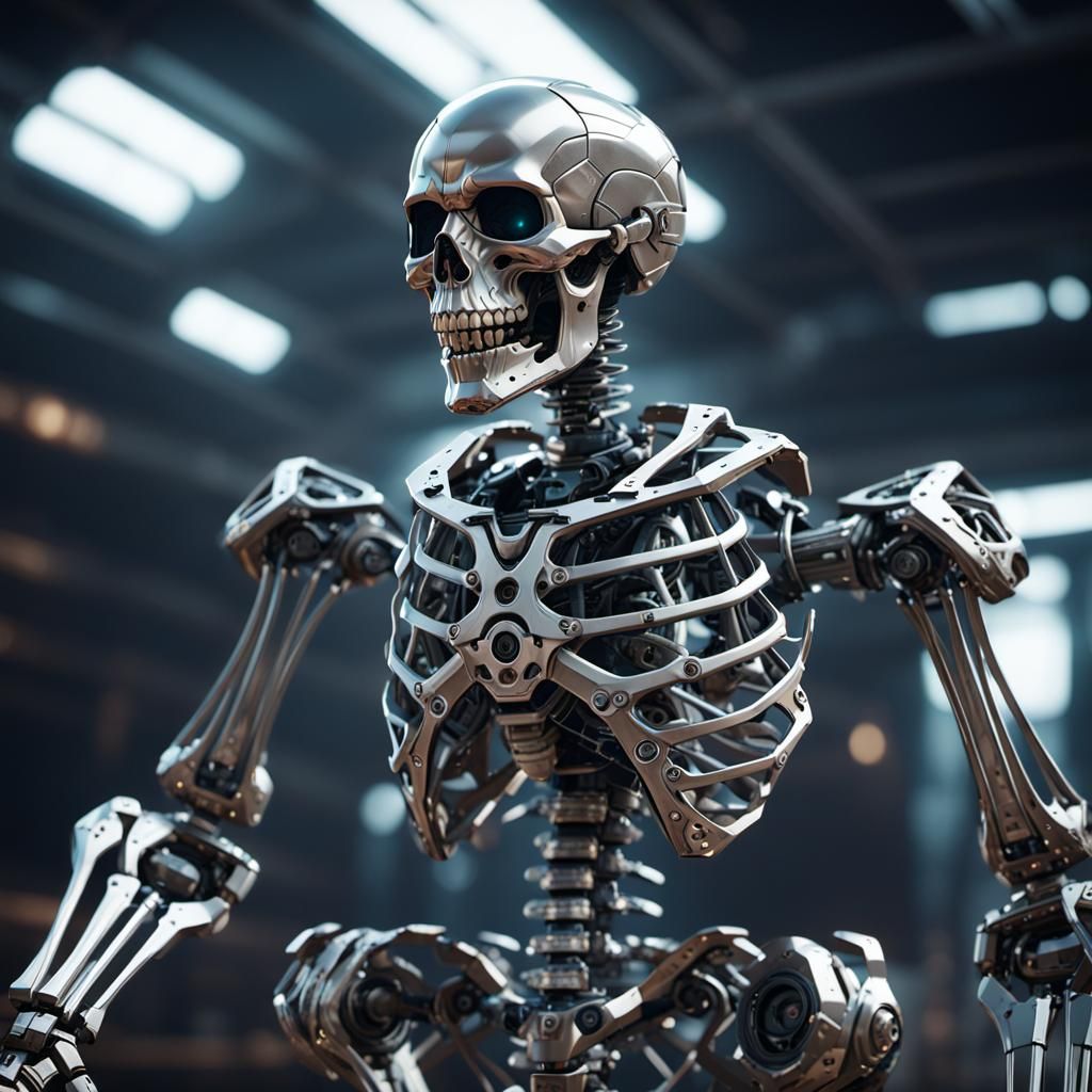 Dancing Skeleton with Intricate Mech Details