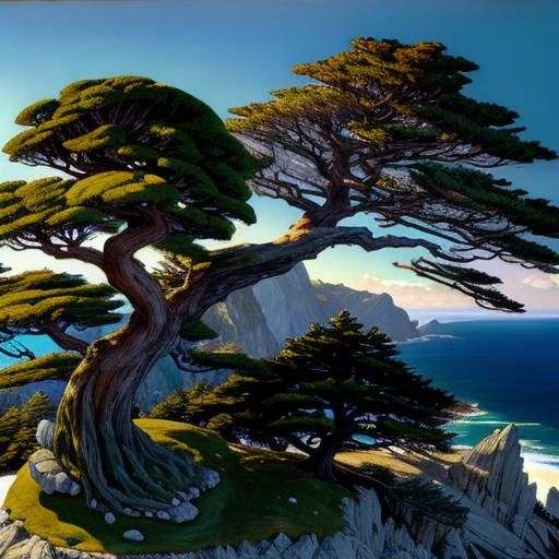 Windy Pine Tree on Farallon Islands