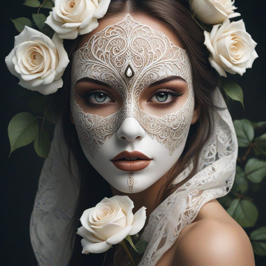 :: Digital art illustration || The mask of illusion ::