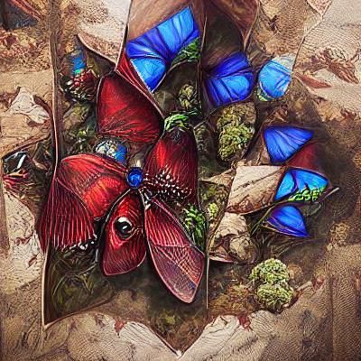 Holographic Butterfly: Maximalist Renaissance Steampunk Art