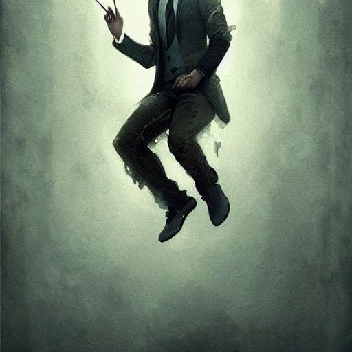 Sinister Dedicated Artist Levitating, Greg Rutkowski Style