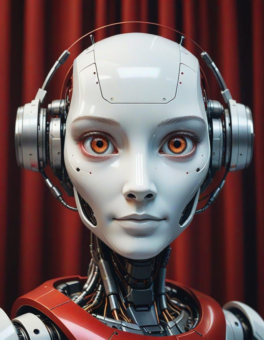 Stunning Robot Portrait in Poetic Impressionism Style