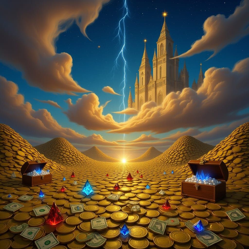 Magical Floating Castle with Treasure Hoard