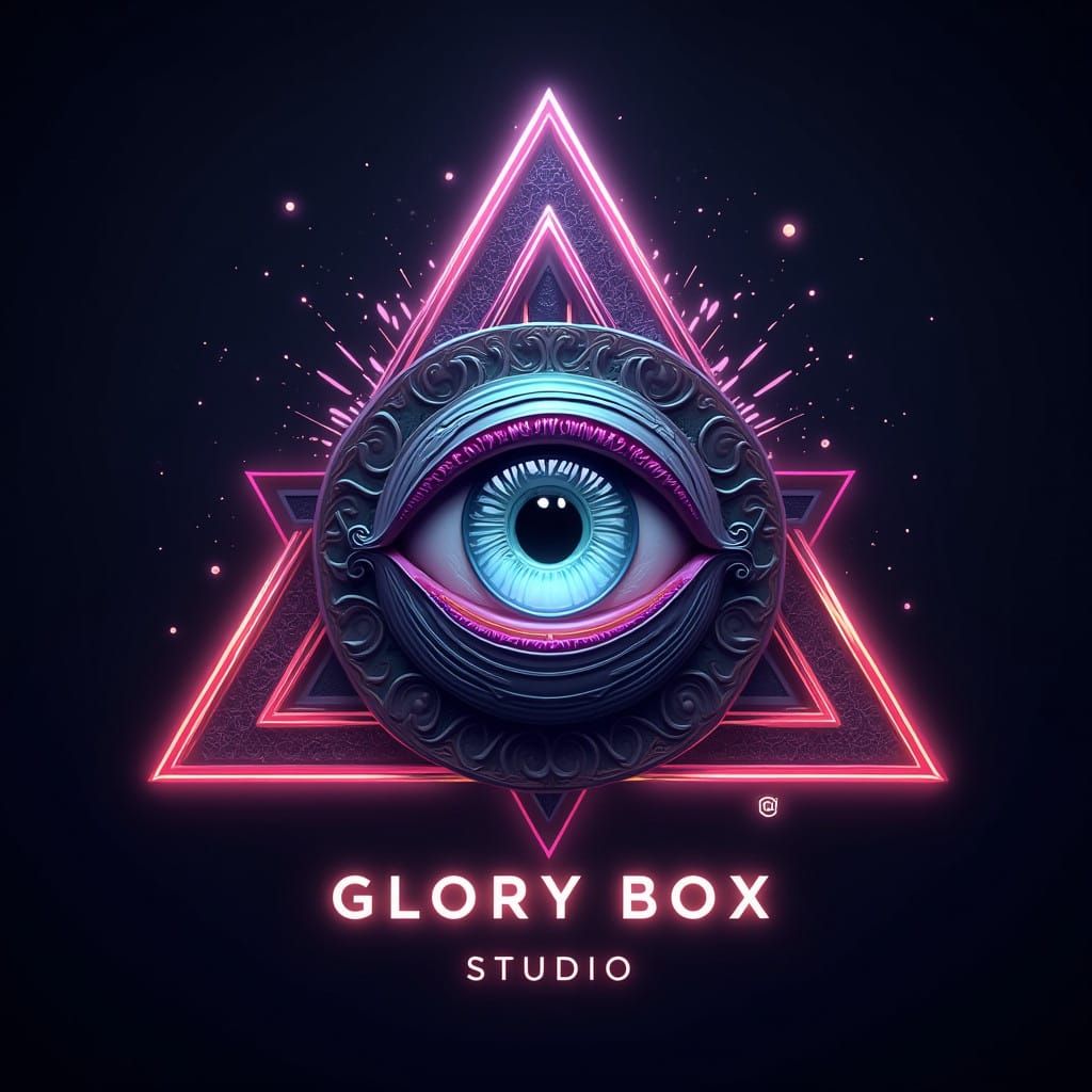 Mystical Eye Logo in Vibrant Digital Art Style