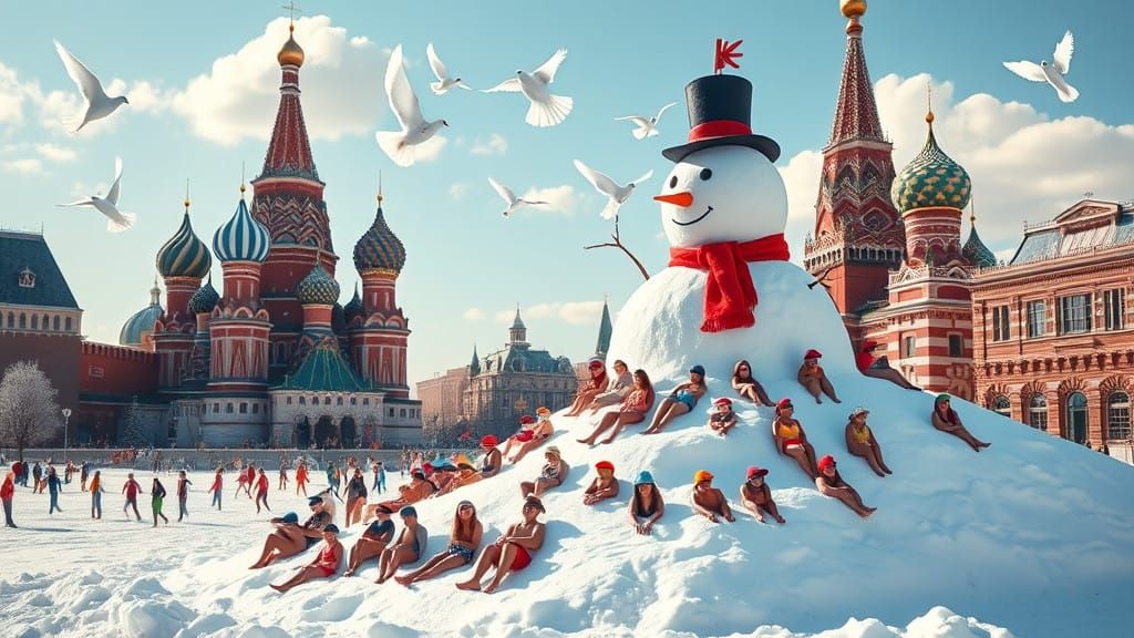 Whimsical Winter Wonderland in Kremlin Style with Colorful S...