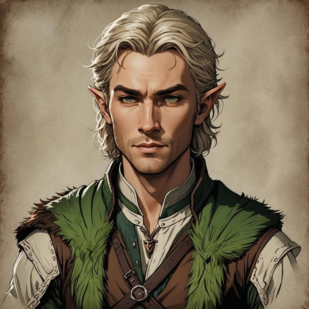 Half-Elf Druid with Luminescent Orb