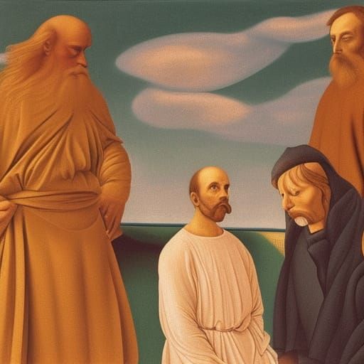 Spy and Corgi: Cubist-Renaissance Digital Art