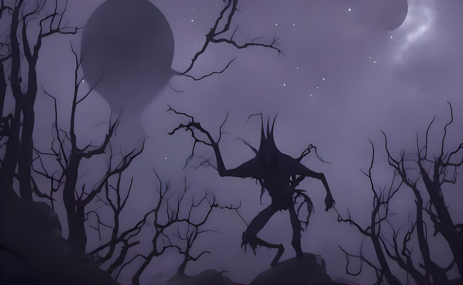 Terrifying Night Entity Obscures Stars with Shadow