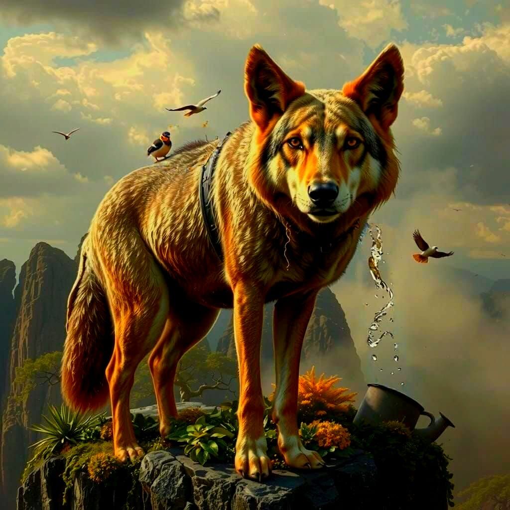 Sky Garden Cliffs with Circling Birds