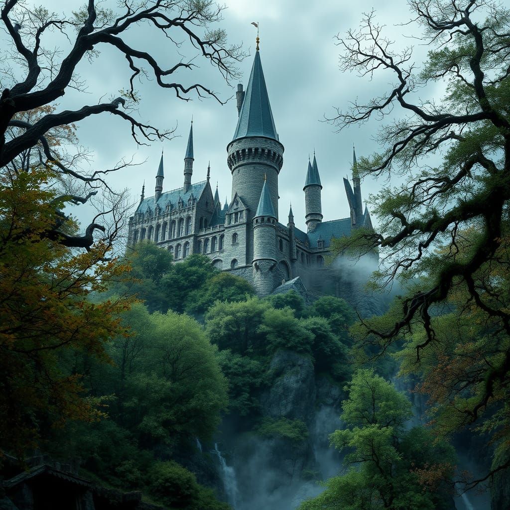 Mystical Hogwarts Realm in Cinematic Style
