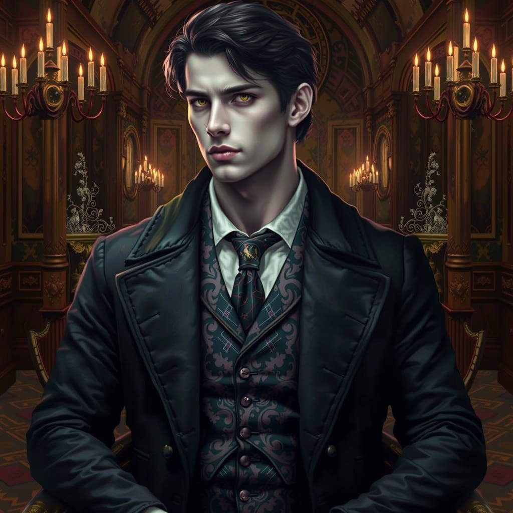 Sensual Vampire Portrait in Oily Deep Colors