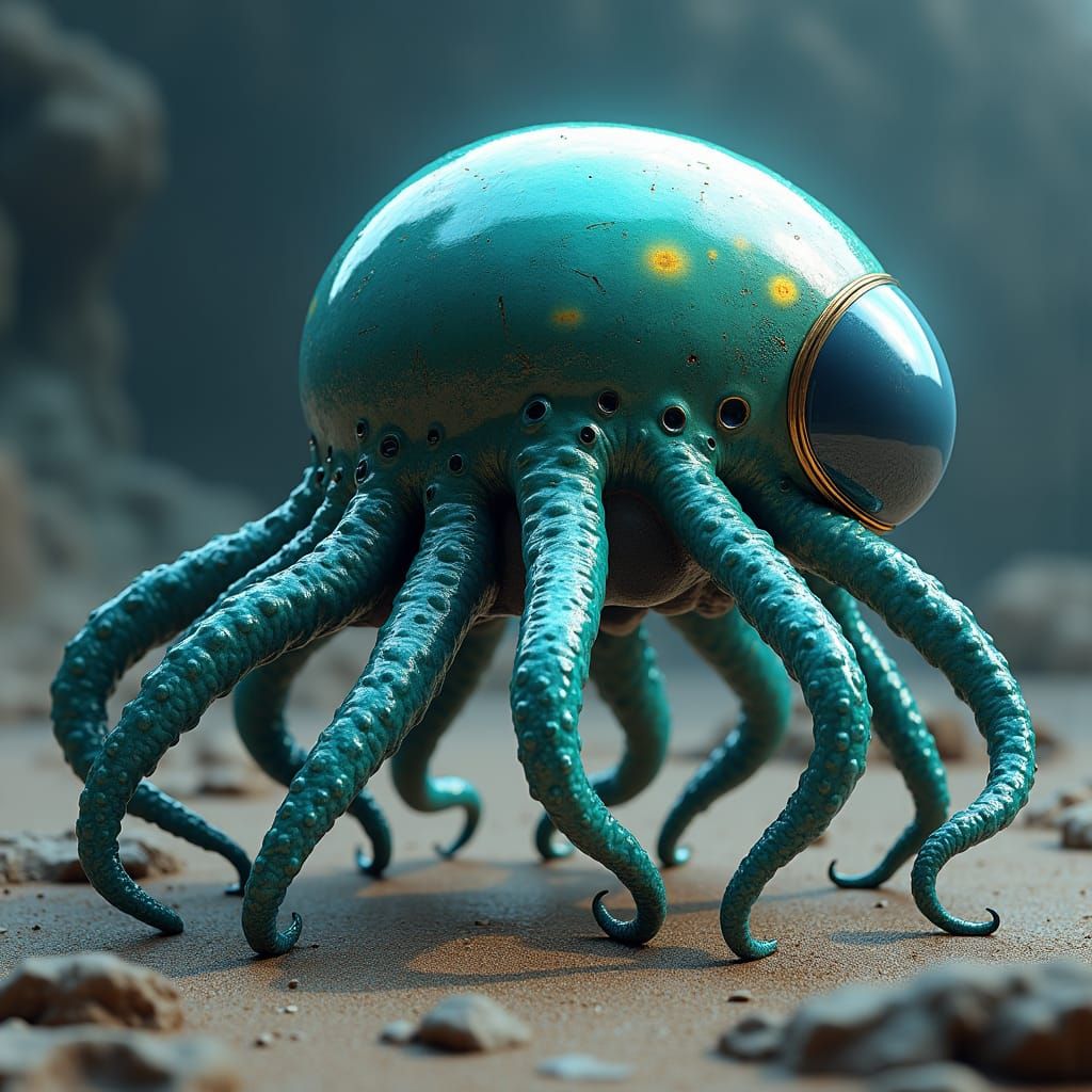 Cuttlefish Alien in Spacesuit: Unreal Engine 5 Concept