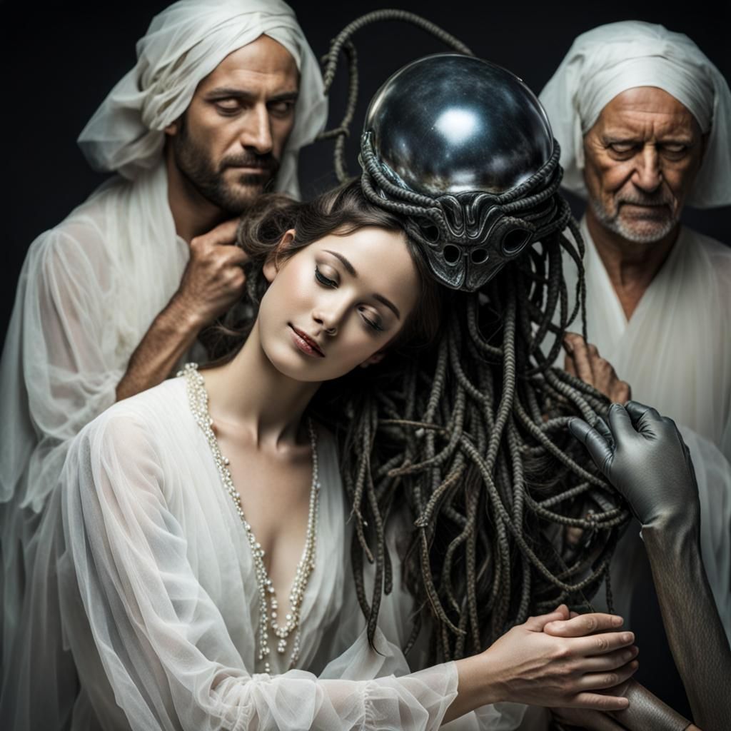 Surreal Alien Restaurant Celebration: Hyperrealistic Photogr...