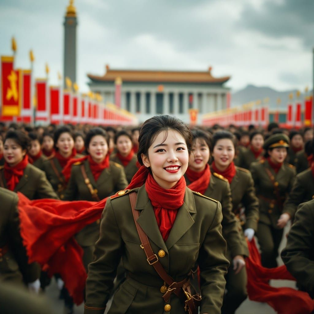 Female Warriors in Pyongyang's Grand Parade