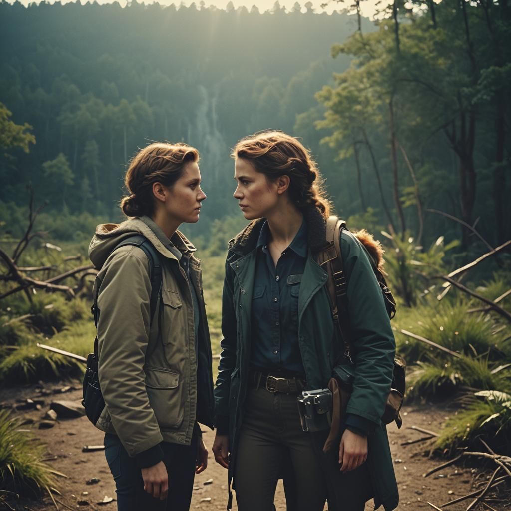 Dramatic Film Still of Two Women