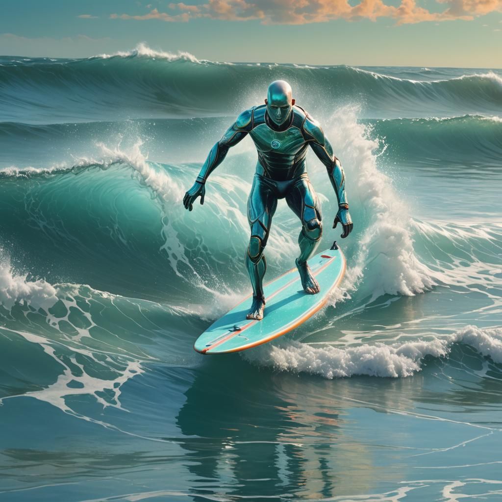Liquid Silver Surfer in Fantasy Concept Art