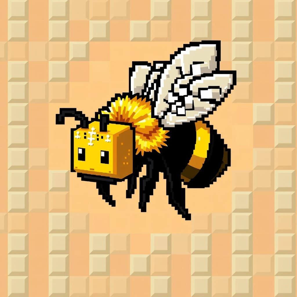 8-Bit Bee in Cuboid Style