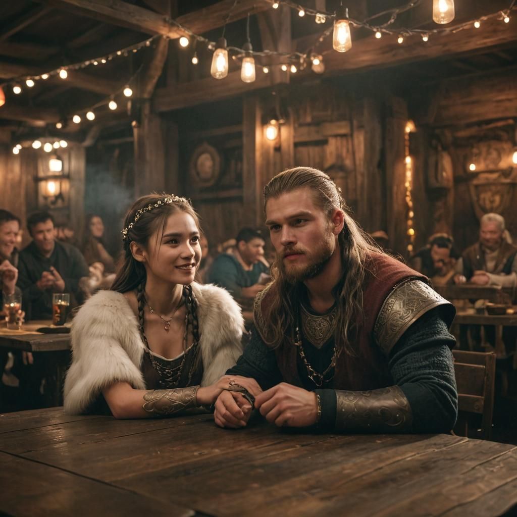 Viking and K-Pop Princess Date in Tavern
