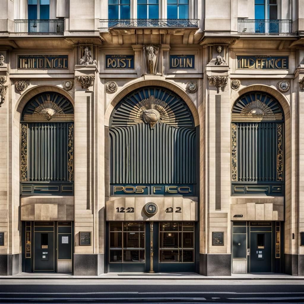 Art Deco Post Office Facade, Lyon 1925